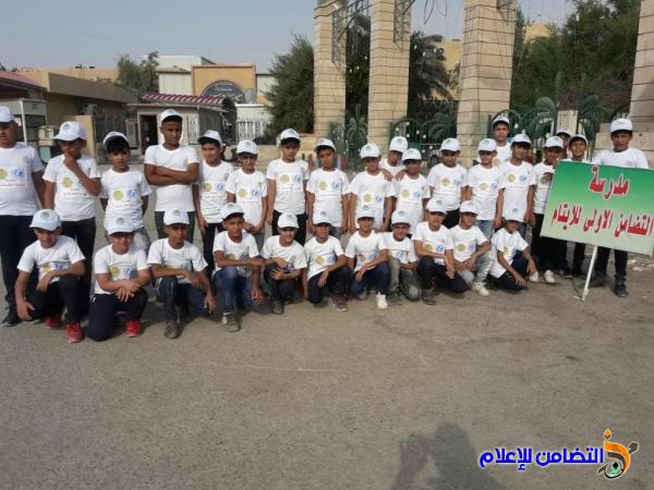 تلاميذ مبرة التضامن الاولى: يشاركون بحملة اسبوع النظافة مع منظمة اليونسيف لنشر الوعي الصحي في الناصرية (مصور)