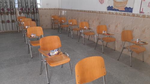 إجراء الامتحانات النهائية للصفوف غير المنتهية في مدرسة التضامن السادسة للأيتام